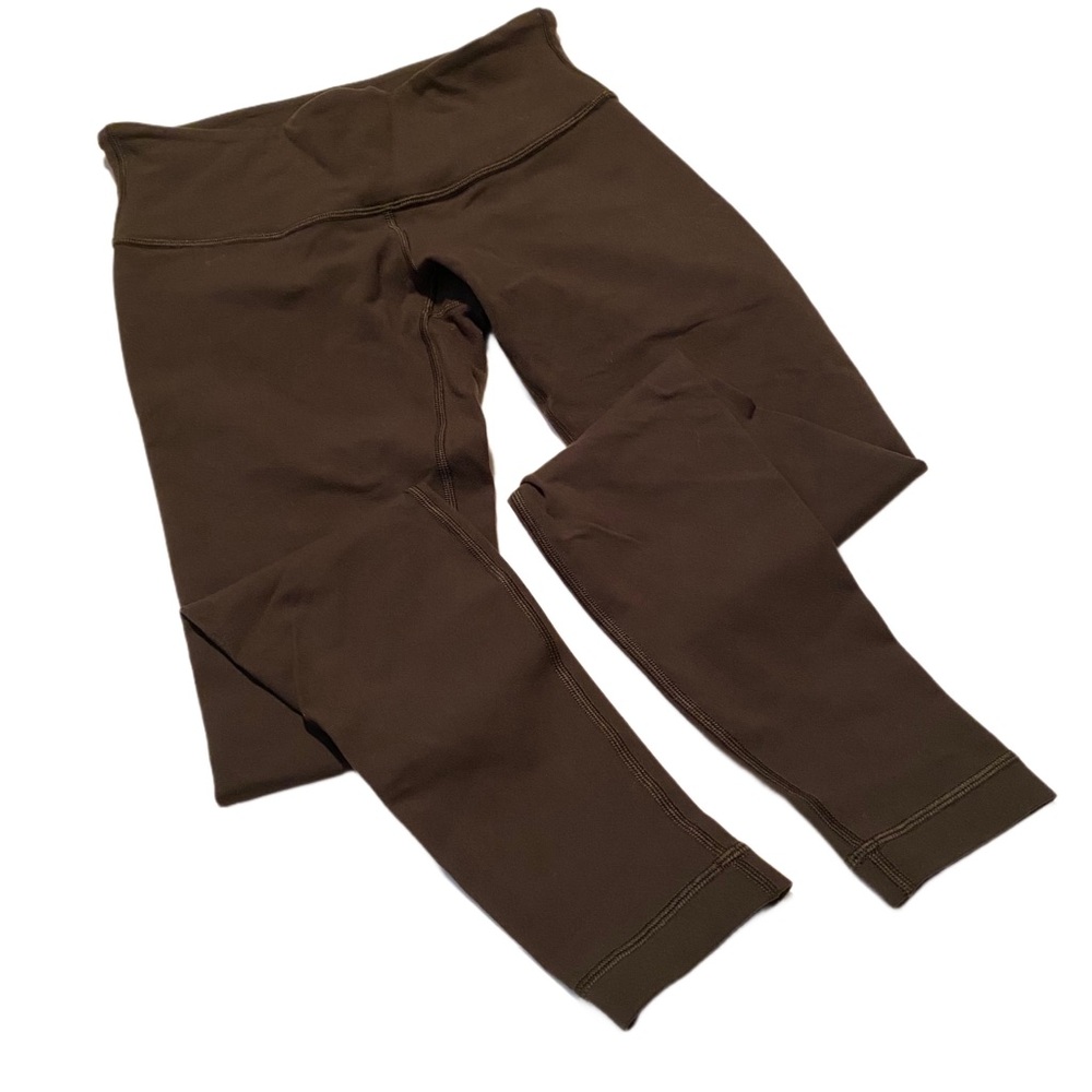 Lululemon Low Waisted Wonder Under Leggings in Olive Green Size: 4